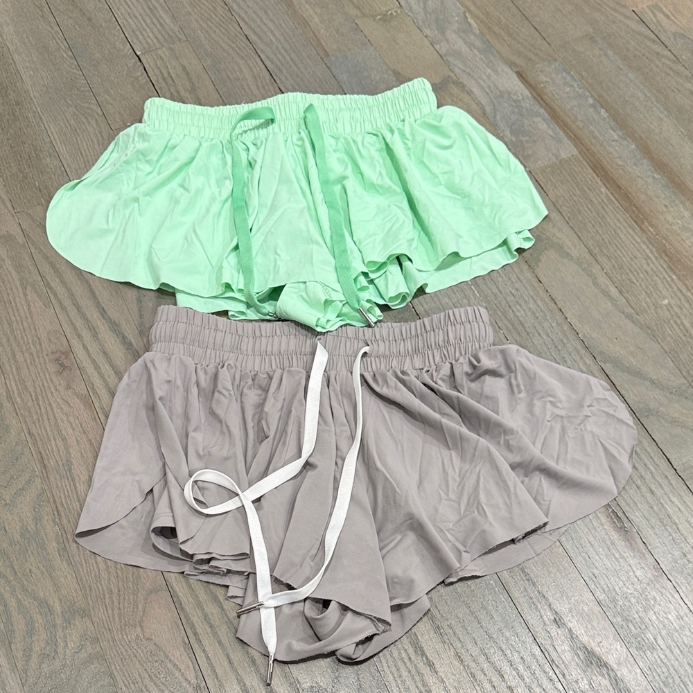 Katie J NYC Mint Green and Gray Kids Shorts